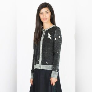 Elegant Women's Black and Gray Cardigan